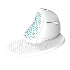 Delux Brezžična navpična miška Delux M618XSD BT+2.4G RGB (bela)