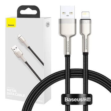 BASEUS USB kabel za Lightning Baseus Cafule, 2,4 A, 0,25 m (črn)