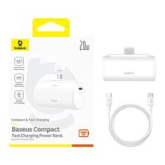 BASEUS Powerbank Baseus Compact 5000mAh, 20W, USB-C (bela)