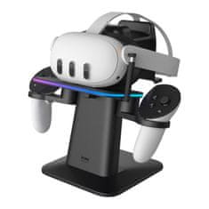 Kiwi Design RGB Kiwi Design QC03 polnilna postaja za Meta Quest 3/Quest 2/Quest PRO črna