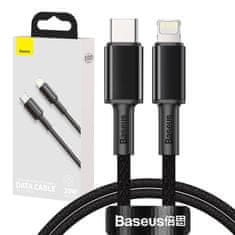 BASEUS USB-C kabel za Lightning Baseus High Density Braided, 20 W, 5 A, PD, 1 m (črn)
