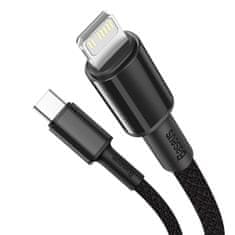 BASEUS USB-C kabel za Lightning Baseus High Density Braided, 20 W, 5 A, PD, 1 m (črn)