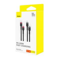 BASEUS Kabel Baseus Cafule USB-C na USB-C 100 W, 2 m, 2 kos (rdeče-črn, sivo-črn)