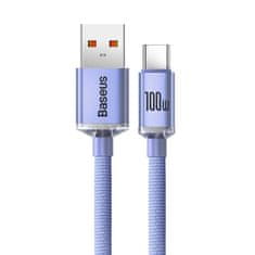 BASEUS USB kabel za USB-C Baseus Crystal Shine, 5A, 1,2 m (vijoličen)