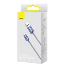 BASEUS USB kabel za USB-C Baseus Crystal Shine, 5A, 1,2 m (vijoličen)