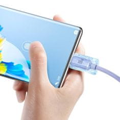 BASEUS USB kabel za USB-C Baseus Crystal Shine, 5A, 1,2 m (vijoličen)