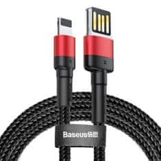 BASEUS Lightning USB kabel (dvosmeren) Baseus Cafule 2,4A 1m (črno-rdeč)