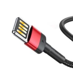 BASEUS Lightning USB kabel (dvosmeren) Baseus Cafule 2,4A 1m (črno-rdeč)
