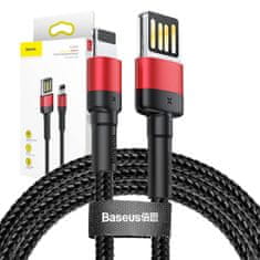BASEUS Lightning USB kabel (dvosmeren) Baseus Cafule 2,4A 1m (črno-rdeč)