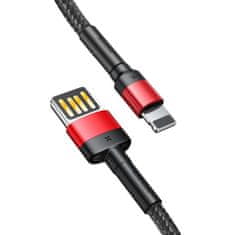 BASEUS Lightning USB kabel (dvosmeren) Baseus Cafule 2,4A 1m (črno-rdeč)