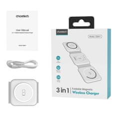 Choetech Magnetni indukcijski polnilnik Choetech T588-F 3v1 15W (bela)