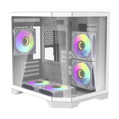 darkFlash Računalniški ohišje Darflash FT350 + 5 ventilatorjev aRGB (bela)