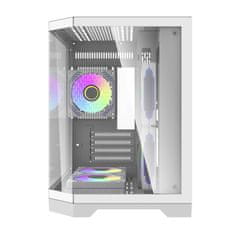 darkFlash Računalniški ohišje Darflash FT350 + 5 ventilatorjev aRGB (bela)