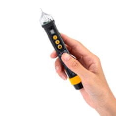 Deli Tools Brezdotični tester napetosti Deli Tools EDL8011, 12/48-1000 V AC (črn)