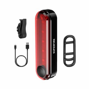 Superfire Superfire BTL01 zadnja luč za kolo, USB, 230 mAh
