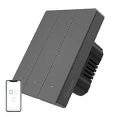 Sonoff Inteligentni stenski stikalo WiFi SONOFF M5-3C-80 (3-kanalni, za okvir, grafitni)
