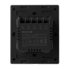 Sonoff Inteligentni stenski stikalo WiFi SONOFF M5-3C-80 (3-kanalni, za okvir, grafitni)