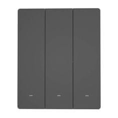 Sonoff Inteligentni stenski stikalo WiFi SONOFF M5-3C-80 (3-kanalni, za okvir, grafitni)