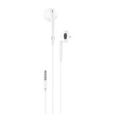 Foneng Ušesne slušalke, žične Foneng T34, mini jack 3,5 mm, daljinski upravljalnik (bele)