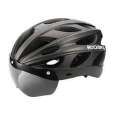 ROCKBROS Nastavljiva kolesarska čelada + očala Rockbros TT-16 (črna)