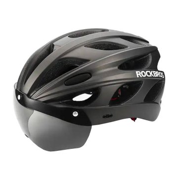ROCKBROS Nastavljiva kolesarska čelada + očala Rockbros TT-16 (črna)