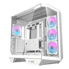 darkFlash Računalniški ohišje Darkflash DY470 (belo) + 4 ventilatorji + nosilec GPU
