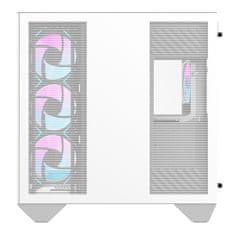 darkFlash Računalniški ohišje Darkflash DY470 (belo) + 4 ventilatorji + nosilec GPU