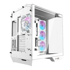 darkFlash Računalniški ohišje Darkflash DY470 (belo) + 4 ventilatorji + nosilec GPU