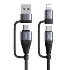 Joyroom Joyroom SA37-2T2 4v1 2C 1L 1A kabel, 60 W, 1,2 m, črn