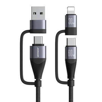Joyroom Joyroom SA37-2T2 4v1 2C 1L 1A kabel, 60 W, 1,2 m, črn