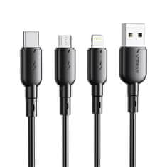 Vipfan USB kabel za Micro USB VFAN Colorful X11, 3A, 1 m (črn)