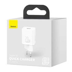 BASEUS Mrežni polnilnik Baseus Super Si Quick Charger 1C 20W (bel)