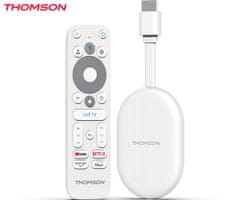 Thomson 150 Go Cast multimedijski predvajalnik, 4K, GoogleTV, WiFi, BT, Chromecast, daljinec, bel