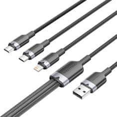 Vention USB kabel 2.0 A moški na 3 v 1 USB-C, Lightning in Micro-B moški Vention 3A CTPBG 1,5 m
