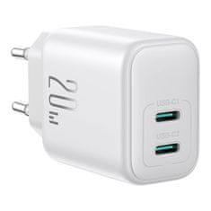 Joyroom Mrežni polnilnik Joyroom JR-TCF12 Dual-Port (2C) 20 W (bel)