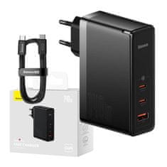 BASEUS Mrežni polnilnik Baseus GaN5 Pro 2xUSB-C + USB, 140 W (črn)