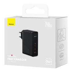 BASEUS Mrežni polnilnik Baseus GaN5 Pro 2xUSB-C + USB, 140 W (črn)