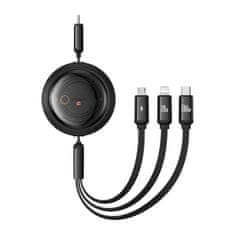 BASEUS USB-C kabel 3v1 Baseus Free2Draw USB-C/Lightning/Micro 100 W, 1,1 m (črn)