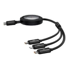 BASEUS USB-C kabel 3v1 Baseus Free2Draw USB-C/Lightning/Micro 100 W, 1,1 m (črn)
