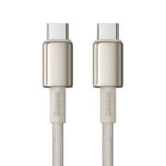 BASEUS USB-C kabel za USB-C Baseus Tungsten Gold, 100 W, 1 m (zlata)