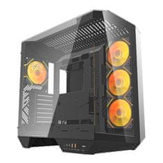 darkFlash Računalniški ohišje Darkflash DY470 (črno) + 4 ventilatorji + nosilec GPU
