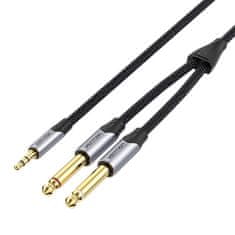 Vention Avdio kabel mini jack 3,5 mm na 2 x 6,5 mm Vention BARHG 1,5 m (siv)