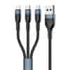 Foneng 3v1 USB kabel za USB-C / Micro USB / Lightning Foneng X51, 3A, 1,2 m (črn)