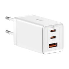 BASEUS Mrežni polnilnik Baseus GaN5 Pro 2xUSB-C + USB, 65 W (bel)