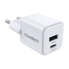 Choetech Mrežni polnilnik Choetech PD30W Dual Ports 1C1A (bel)