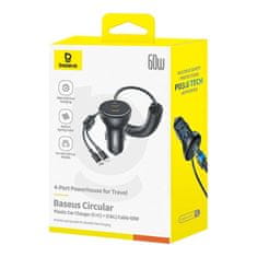 BASEUS Avtomobilski polnilnik 60 W Baseus USB-C + kabel Lightning (črn)