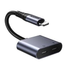 Joyroom 2v1 avdio adapter Joyroom SY-L02 lightning za 2x lightning (črn)