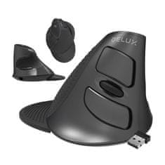 Delux Brezžična navpična miška Delux M618G DB + BT