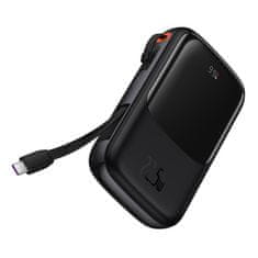 BASEUS Powerbank Baseus Qpow Pro s kablom USB-C, USB-C, USB, 10000 mAh, 22,5 W (črn)