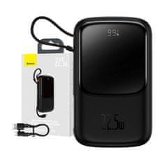 BASEUS Powerbank Baseus Qpow Pro s kablom USB-C, USB-C, USB, 10000 mAh, 22,5 W (črn)